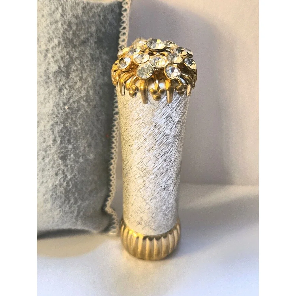 Merle Norman 1950s Premium Deluxe Austrian Crystal Jeweled Vintage Lipstick Case